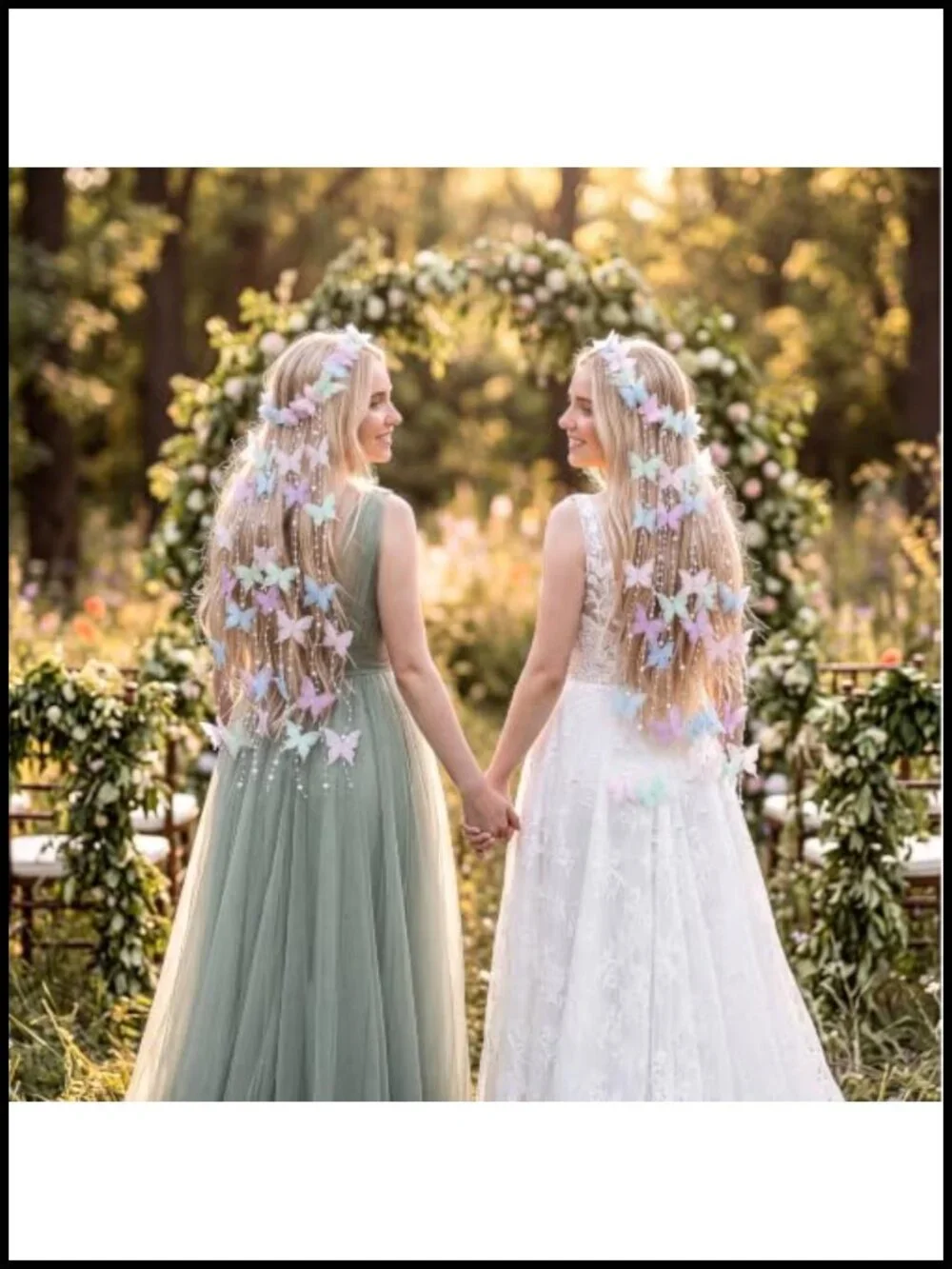 Handmade Butterfly Pearl Tassel Hairpiece Fairy Crown Witch Headband